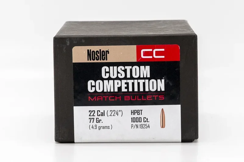 NOSLER Custom Competition 77gr – Calibro .22 (buste da 100 pz) – vista laterale