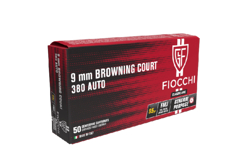 FIOCCHI 9mm Browning court 380 auto FMJ 95gr