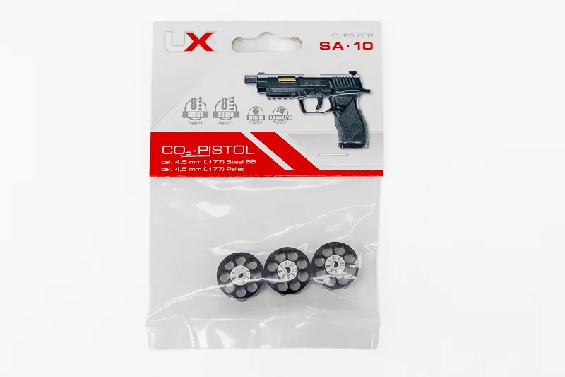 UMAREX Caricatori per Pistola SA10 – Set 4 Tamburi 8 colpi